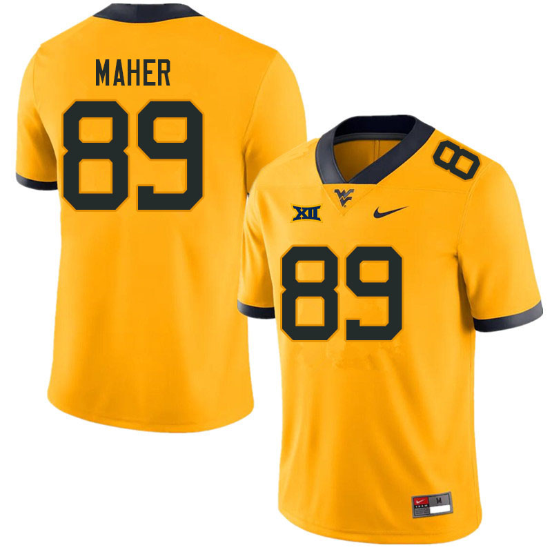 Men #89 Nick Maher West Virginia Mountaineers College Football Jerseys Sale-Gold